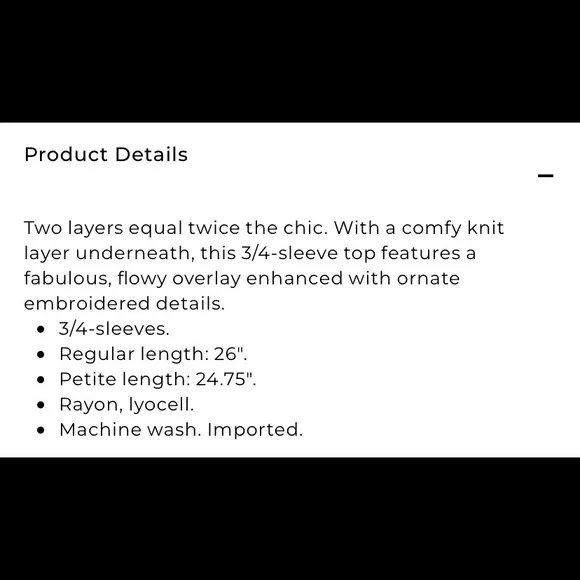 Chicos Gorgeous embroidered boho layered top Sm O - Picture 12 of 15